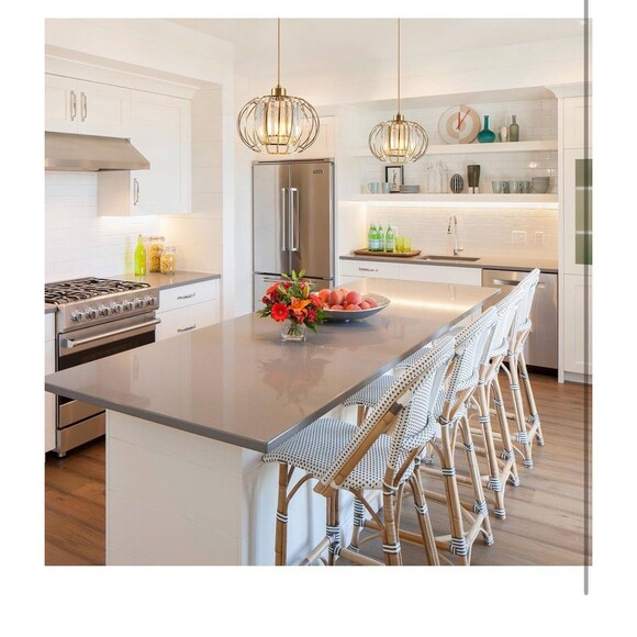 XSDeTu 1 Single Gold Crystal Pendant Light Kitchen Light Adjustable 59 inch Cord - Picture 7 of 14